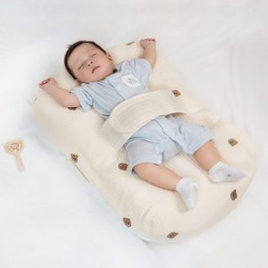 Đệm chống trào ngược cỡ lớn Mongsure Baby Lounger, thêu gấu Bear