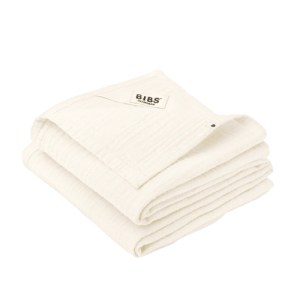 Bộ 2 khăn tắm 100% cotton Organic Bibs Muslin Cloth size 70x70cm, Ivory