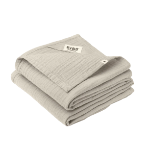 Bộ 2 khăn tắm 100% cotton Organic Bibs Muslin Cloth size 70x70cm, Sand