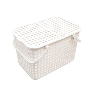 Giỏ xách quai giữa có nắp NACHI – Trắng