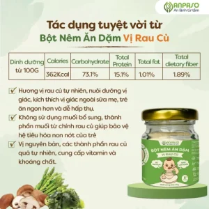 Bột nêm ăn dặm anpaso vị rau củ 60g