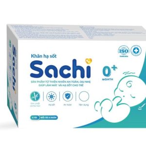 Khăn hạ sốt Sachi 0+ hộp 5 túi