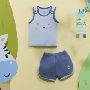 Bộ ba lỗ SmoothY 2023 Little Love xanh 6-9m