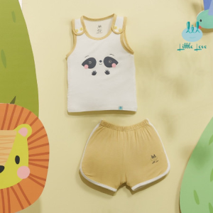 Bộ ba lỗ SmoothY 2023 Little Love vàng 9-12m