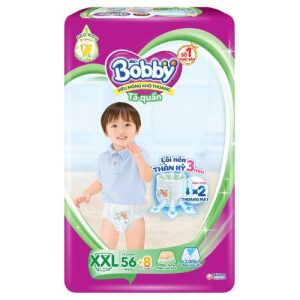 Bỉm – Tã quần Bobby size XXL – 56 + 8 miếng (Cho bé 15 – 25kg)