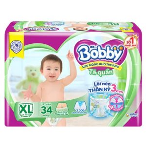 Bỉm – Tã quần Bobby size XL 34 miếng ( Cho bé 12-17kg )