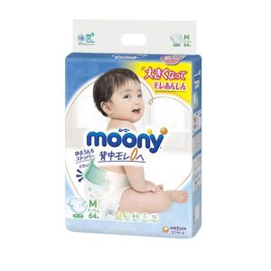 Bỉm – Tã dán Moony size M 64 miếng (6 – 11kg)