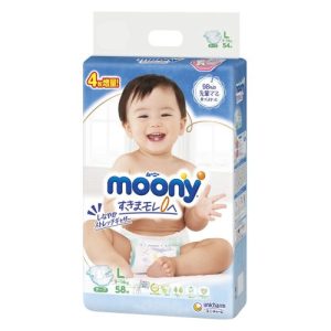 Bỉm – Tã dán Moony size L 58 miếng (9-14kg)