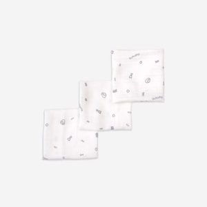 BUBABY- Set 3 khăn sữa- Trắng đen