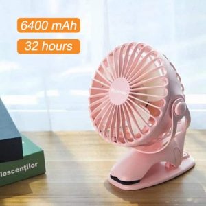 YOOBAO- Quạt Tích Điện Mini Desktop Clip Fan F04 ( Màu hồng)