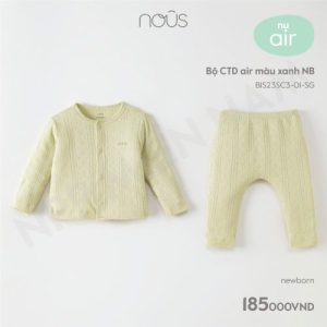Bộ cài thẳng dài air màu xanh 0-3m Nous