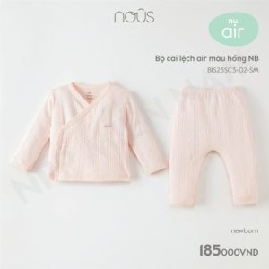 Bộ cài lệch air màu hồng 0-3m Nous