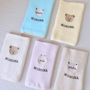Chăn 2 lớp đa năng thêu hoạ tiết Monona MNN045- Xanh Mèo