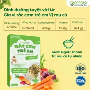 Gia vị rắc cơm trẻ em Anpaso vị rau củ 35g