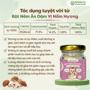 Bột nêm ăn dặm anpaso vị nấm hương 60g